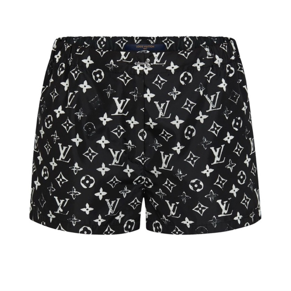 Louis Vuitton Black & White Monogram Athletic Shorts